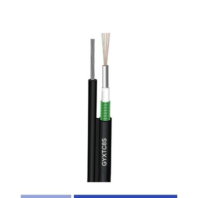 Αγορά 12 Fiber SingleMode 9/125um Αεροειδές καλώδιο ινών με αγγελιοφόρο PE Jacketed GYXTC8S σε απευθείας σύνδεση κατασκευή