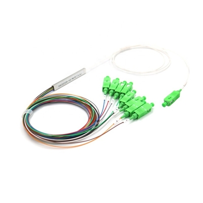 1x8 Fiber PLC Splitter Single Mode SC/APC Μίνι Μονάδα Χωρίς Μπλοκ 900μM 1,5 μέτρα