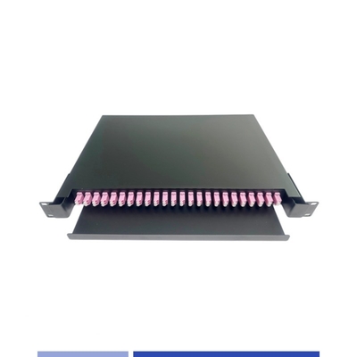 Πίνακα ελαστικών οπτικών ινών 1U 24 θύρες OM4 LC Duplex 19 