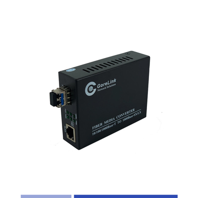 Μετατροπέας ενσωματωμένων ινών 10/100/1000Mbps Μονότροπος SMF 1310nm Διπλός διακόπτης SFP 40km