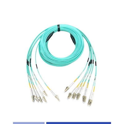 12 πυρήνες OM3 LC Fiber Optic Trunk Cable Duplex 25m LSZH Jacket
